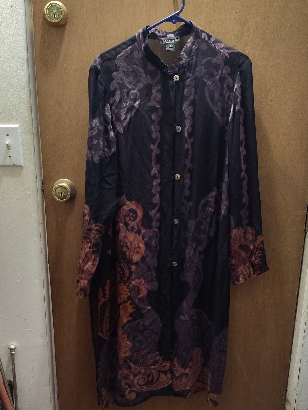 Citron Caftan tunic Sheer Long Shirt L